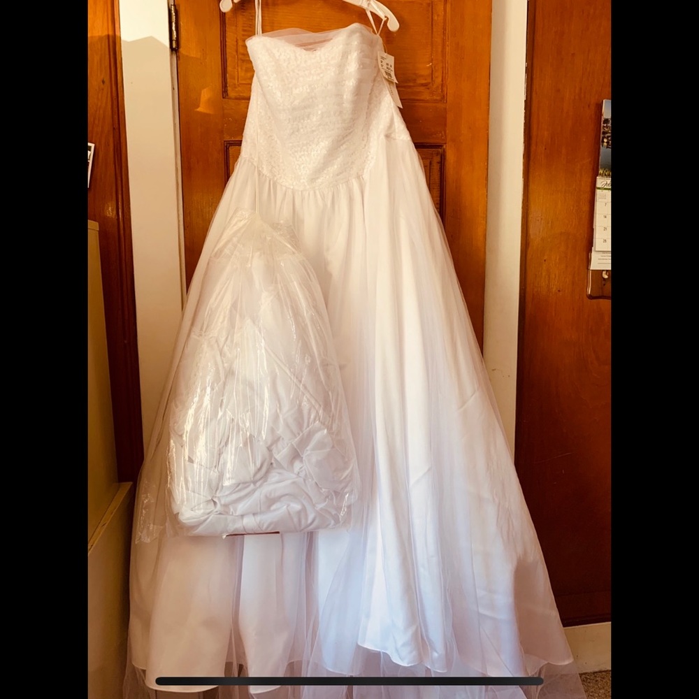 David’s Bridal Wedding Dress 16W with Veil
